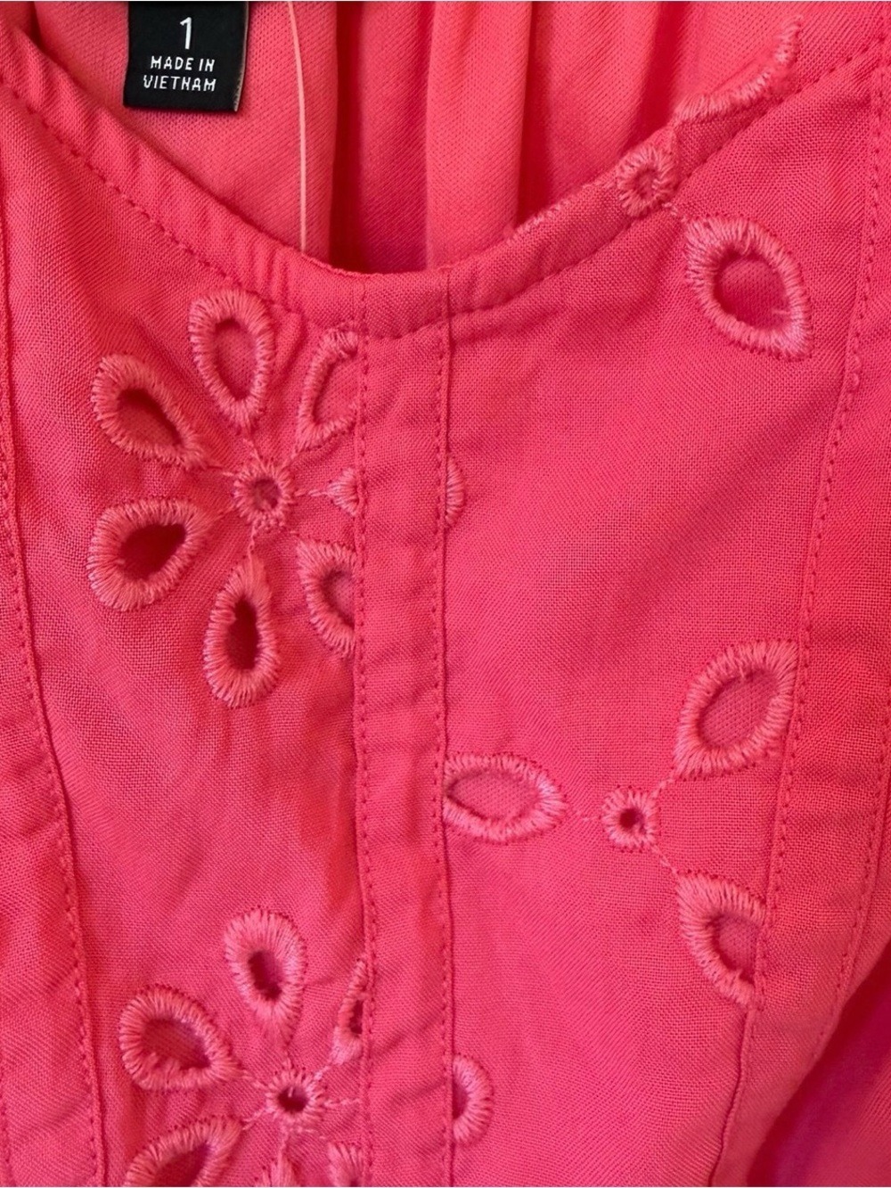 Torrid Babydoll Eyelet Challis Pink Short Sleeve Blouse Plus Size 1X (14/16) NWT - Picture 6 of 12